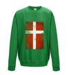 Denmark Distressed Flag Printed Sweatshirt - Mr Wings Emporium 