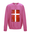 Denmark Distressed Flag Printed Sweatshirt - Mr Wings Emporium 