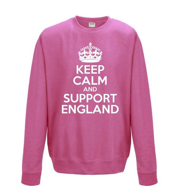 Keep Calm And Support England Printed Sweatshirt - Mr Wings Emporium 