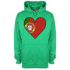 Portugal Flag Heart Printed Hoodie - Mr Wings Emporium 