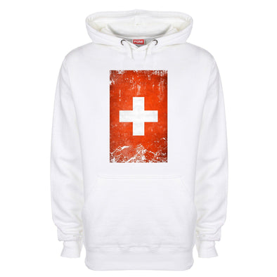 Switzerland Distressed Flag Printed Hoodie - Mr Wings Emporium 