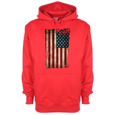 USA Distressed Flag Printed Hoodie - Mr Wings Emporium 